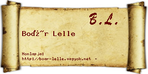 Boár Lelle névjegykártya